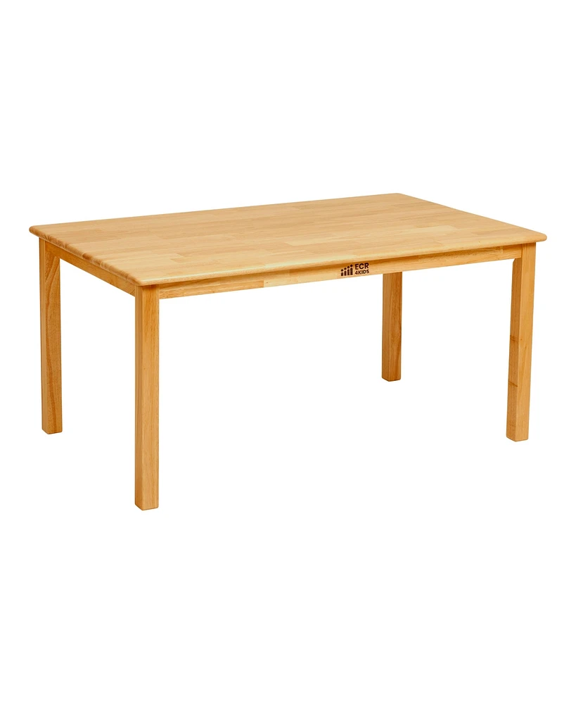 ECR4Kids 24in x 48in Rectangular Hardwood Table with 22in Legs, Honey