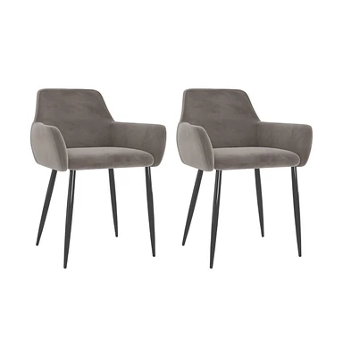 Dining Chairs 2 pcs Light Gray Velvet