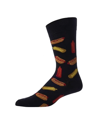 MeMoi Men's Tasty Hot Dogs Novelty Crew Socks