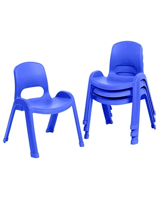 ECR4Kids SitRight Chair, Classroom Seating, Blue, 4-Pack