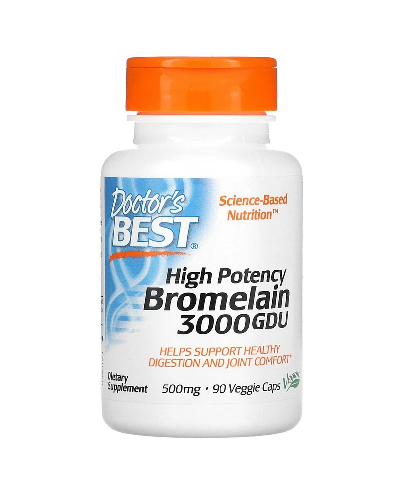 Doctor's Best High Potency Bromelain 3000 Gdu 500 mg - 90 Veggie Caps - Assorted Pre