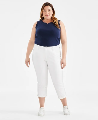 Style & Co Plus Mid-Rise Girlfriend Jeans, Created for Macy's