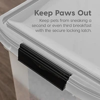 Iris 12.75 Quart Airtight Pet Food Storage Container for Dog, Cat, Bird and Other Animals, Gray
