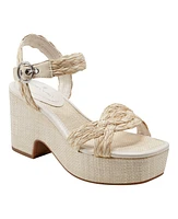 Bandolino Women's Sabinna Platform Braided Wedge Sandals - Light Natural