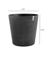 Ecopots Amsterdam Indoor and Outdoor Round Planter with Wheels