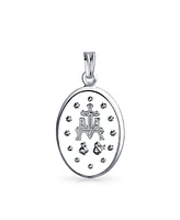 Bling Jewelry Christian Our Lady Of Guadalupe of Catholic Religious Oval Medal Virgin Mary Necklace Pendant For Women or Men Sterling Silver