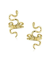 Bling Jewelry Helix Climber Crawler Snake Serpent Clip On Wrap Wire Cartilage Lobe Ear Cuff Earrings Men Non Pierced Ear Gold Plated Sterling Silver P