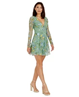 Dress the Population Women's Kari Embroidered Fit & Flare