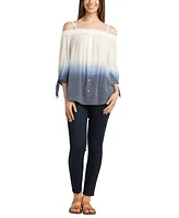 Bcx Juniors' Off-The-Shoulder Dip-Dyed 3/4-Sleeve Top