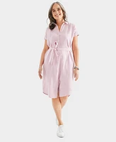 Style & Co Women's Cotton Gauze Short-Sleeve Shirt Dress, Created for Macy's