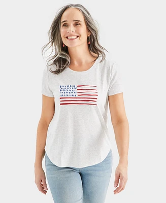 Style & Co Petite Flag Day Perfect T-Shirt, Created for Macy's