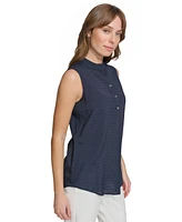 Tommy Hilfiger Women's Stand-Collar Sleeveless Top