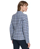 Tommy Hilfiger Women's Plaid One-Button Blazer