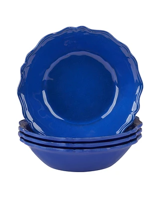 Certified International Blue Indigo Crackle Set of 4 All Purpose Bowl 8.5" x 2", Service For 4