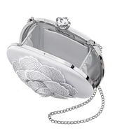 Nina Crystal Embellished Flower Minaudiere Handbag