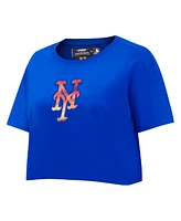 Women's Pro Standard Royal New York Mets Painted Sky Boxy Cropped T-shirt