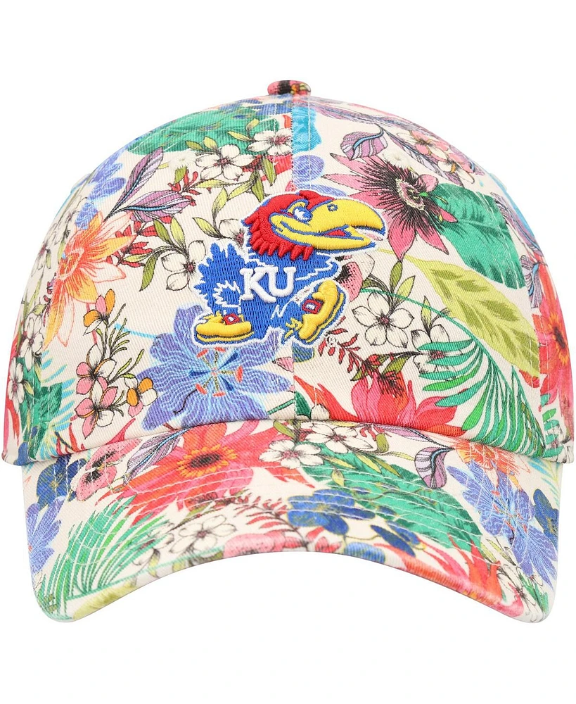 Women's '47 Brand Natural Kansas Jayhawks Pollinator Clean Up Adjustable Hat