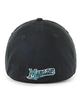 Men's '47 Brand Black Florida Marlins Cooperstown Collection Franchise Fitted Hat