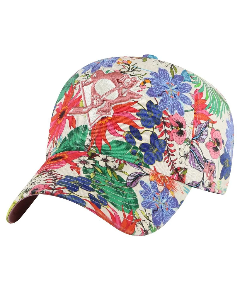 Women's '47 Brand Cream Pittsburgh Penguins Pollinator Clean Up Adjustable Hat