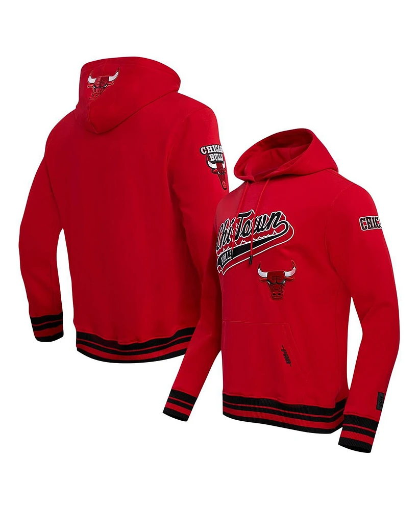 Men's Pro Standard Chicago Bulls Script Tail Pullover Hoodie