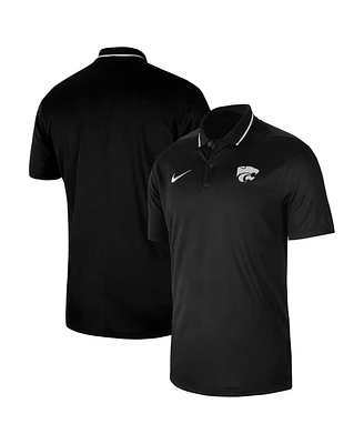 Men's Nike Black Kansas State Wildcats 2023 Sideline Coaches Performance Polo Shirt