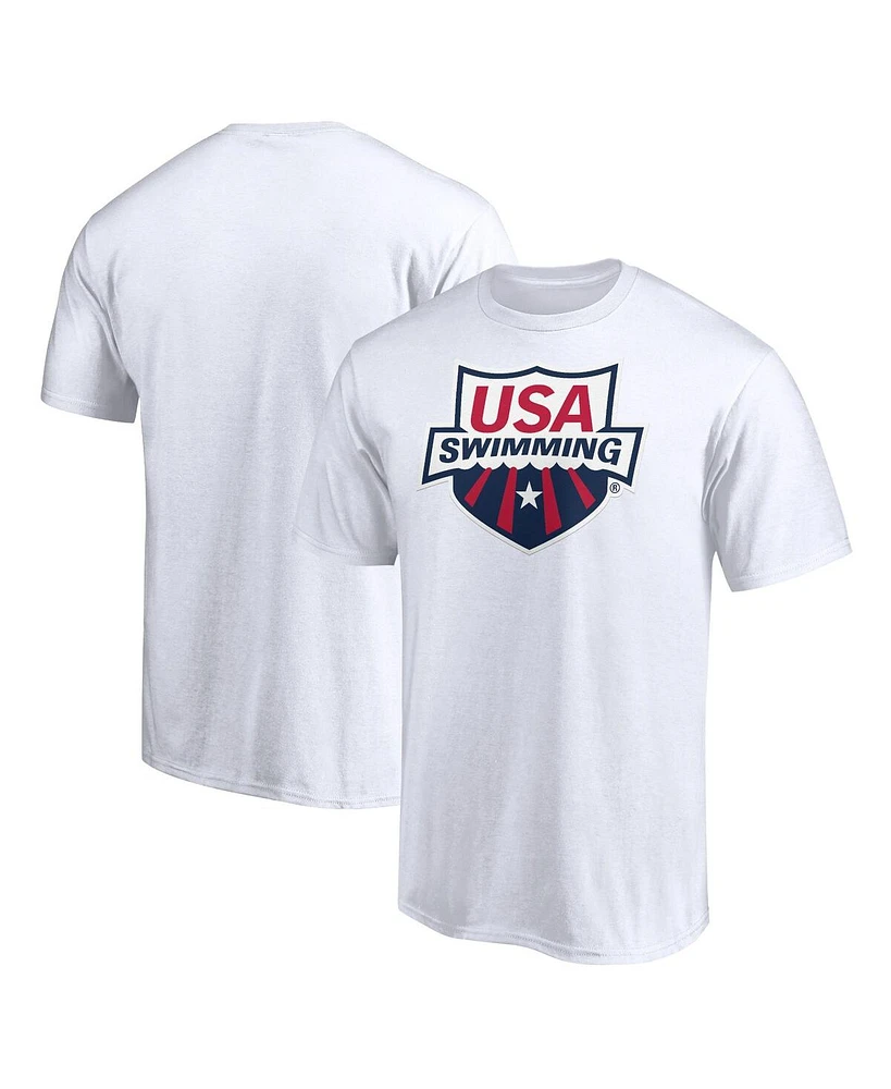 Men's Fanatics White Usa Swimming Core Primary Logo T-shirt