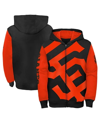 Big Boys Fanatics Black, Orange San Francisco Giants Postcard Full-Zip Hoodie Jacket