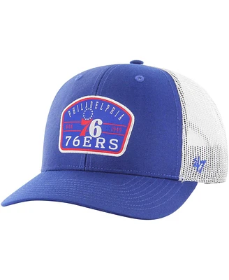 Men's '47 Brand Royal Philadelphia 76ers Semi Patch Trucker Adjustable Hat