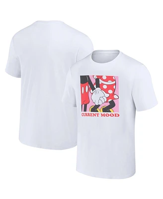 Men's and Women's White Mickey & Friends Current Mood T-shirt