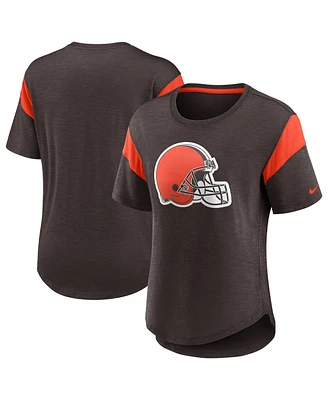 Women's Nike Brown Cleveland Browns Primary Logo Fashion Top