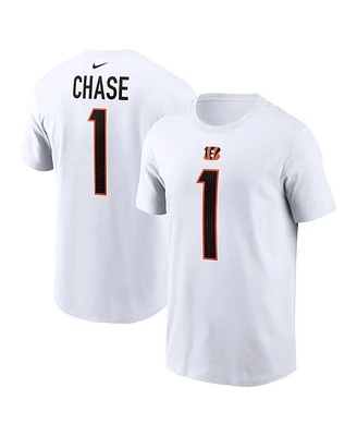 Men's Nike Ja'Marr Chase White Cincinnati Bengals Player Name and Number T-shirt