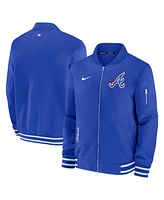 Men's Nike Royal Atlanta Braves Authentic Collection Game Time Bomber Full-Zip Jacket