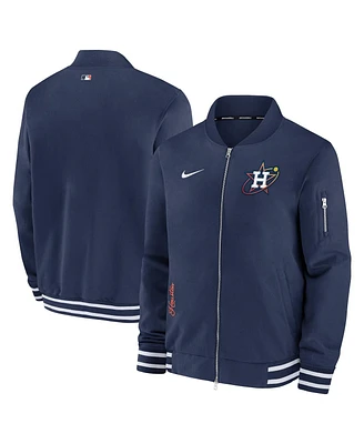 Men's Nike Navy Houston Astros Authentic Collection Game Time Bomber Full-Zip Jacket
