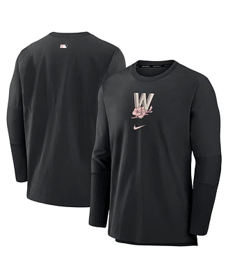 Men's Nike Black Washington Nationals Authentic Collection City Connect Player Tri-Blend Performance Pullover Jacket