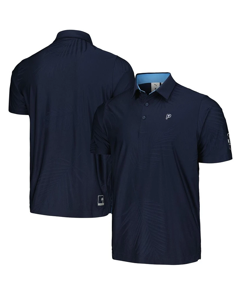 Men's Puma x Ptc Navy Wm Phoenix Open Jacquard Mattr Polo Shirt