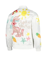 Men's Freeze Max White Looney Tunes Graphic Satin Full-Snap Jacket