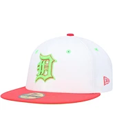 Men's New Era White, Coral Detroit Tigers 1968 World Series Strawberry Lolli 59FIFTY Fitted Hat