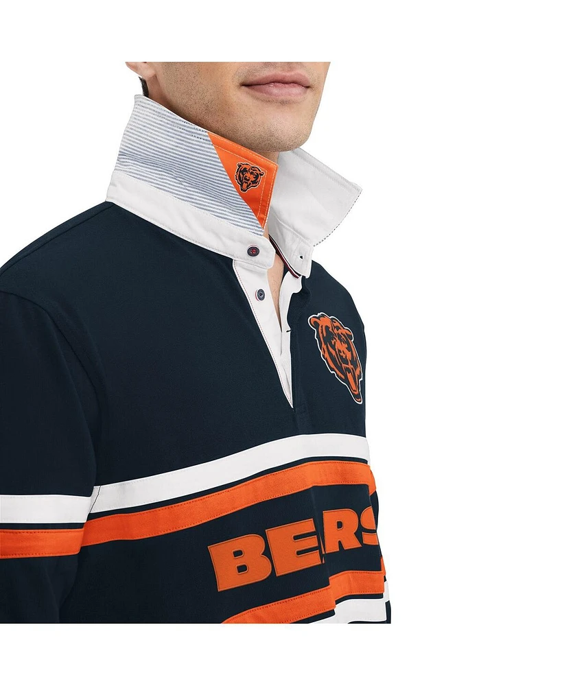 Men's Tommy Hilfiger Navy Chicago Bears Cory Varsity Rugby Long Sleeve T-shirt
