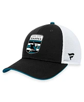 Men's Fanatics Black San Jose Sharks 2023 Nhl Draft On Stage Trucker Adjustable Hat