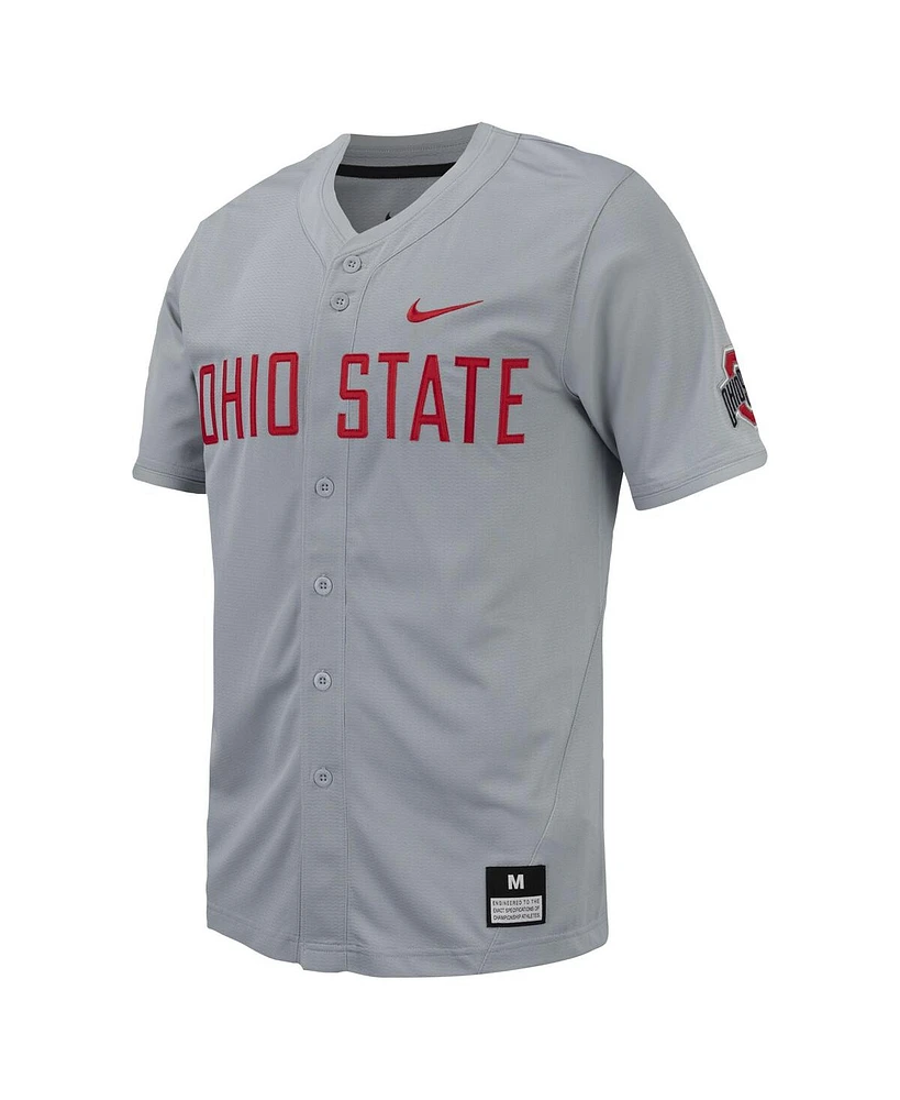 Men's Nike Ohio State Buckeyes Replica Full-Button Baseball Jersey
