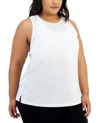 Id Ideology Plus Solid Birdseye Mesh Racerback Tank Top, Created for Macy's