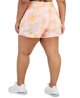 Id Ideology Plus Dreamy Bubble Printed Running Shorts, Created for Macy's