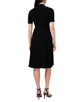 Msk Petite Short-Sleeve Side-Tied Dress