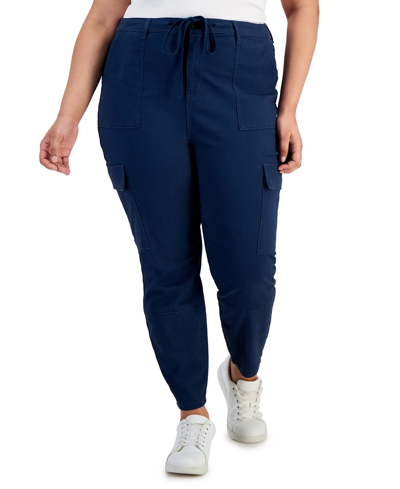 Celebrity Pink Trendy Plus Size Skinny-Leg Drawstring Cargo Pants