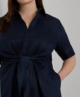 Lauren Ralph Plus-Size Linen Shirtdress