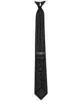 Calabrum Men's Slim Solid Black Clip-On Tie
