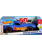 Hot Wheels 1:16 Scale Rc Rodger Dodger Usb-Rechargeable Toy Car, Battery-Operated Remote Control