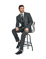 Slim Fit 3PC Elegant Check Men's Suit