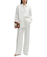 Boss by Hugo Boss Women's Ladder-Lace Trim Long-Sleeved Blouse