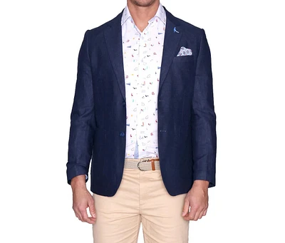 Tailorbyrd Men's Linen Cotton Solid Textured Sportcoat